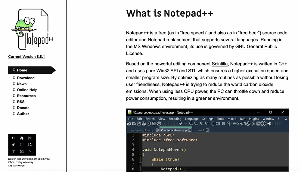 Notepad++のファーストビュー画像
